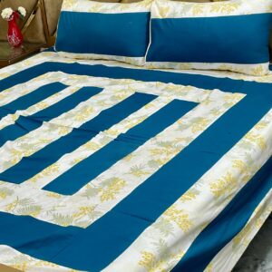 Printed Patchwork Embroidered Bed Sheet GN Design