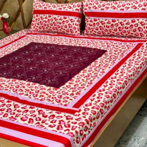 Printed Patchwork Embroidered Bed Sheet GN Design