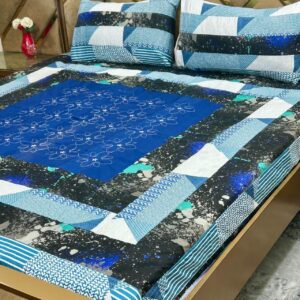 Printed Patchwork Embroidered Bed Sheet GN Design