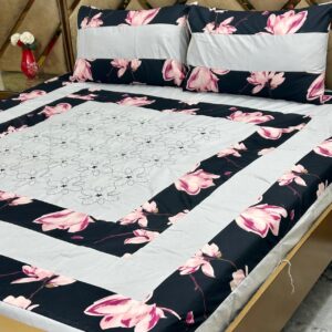 Printed Patchwork Embroidered Bed Sheet GN Design