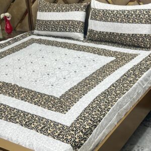 Printed Patchwork Embroidered Bed Sheet GN Design