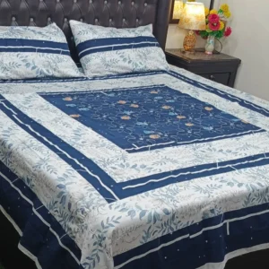 Printed Patchwork Embroidered Bed Sheet GN Design