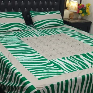 Printed Patchwork Embroidered Bed Sheet GN Design
