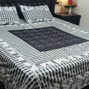 Printed Patchwork Embroidered Bed Sheet GN Design
