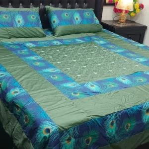 Printed Patchwork Embroidered Bed Sheet GN Design