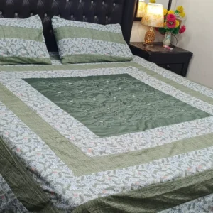 Printed Patchwork Embroidered Bed Sheet GN Design