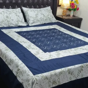 Printed Patchwork Embroidered Bed Sheet GN Design