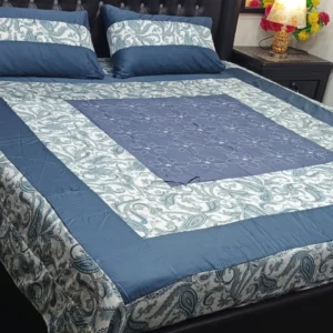 Printed Patchwork Embroidered Bed Sheet GN Design