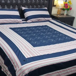 Printed Patchwork Embroidered Bed Sheet GN Design