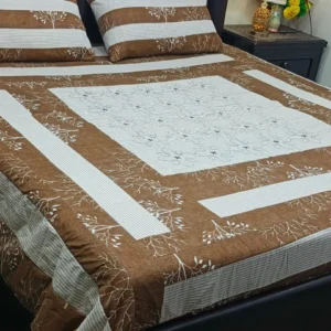 Printed Patchwork Embroidered Bed Sheet GN Design
