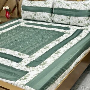 Printed Patchwork Embroidered Bed Sheet GN Design